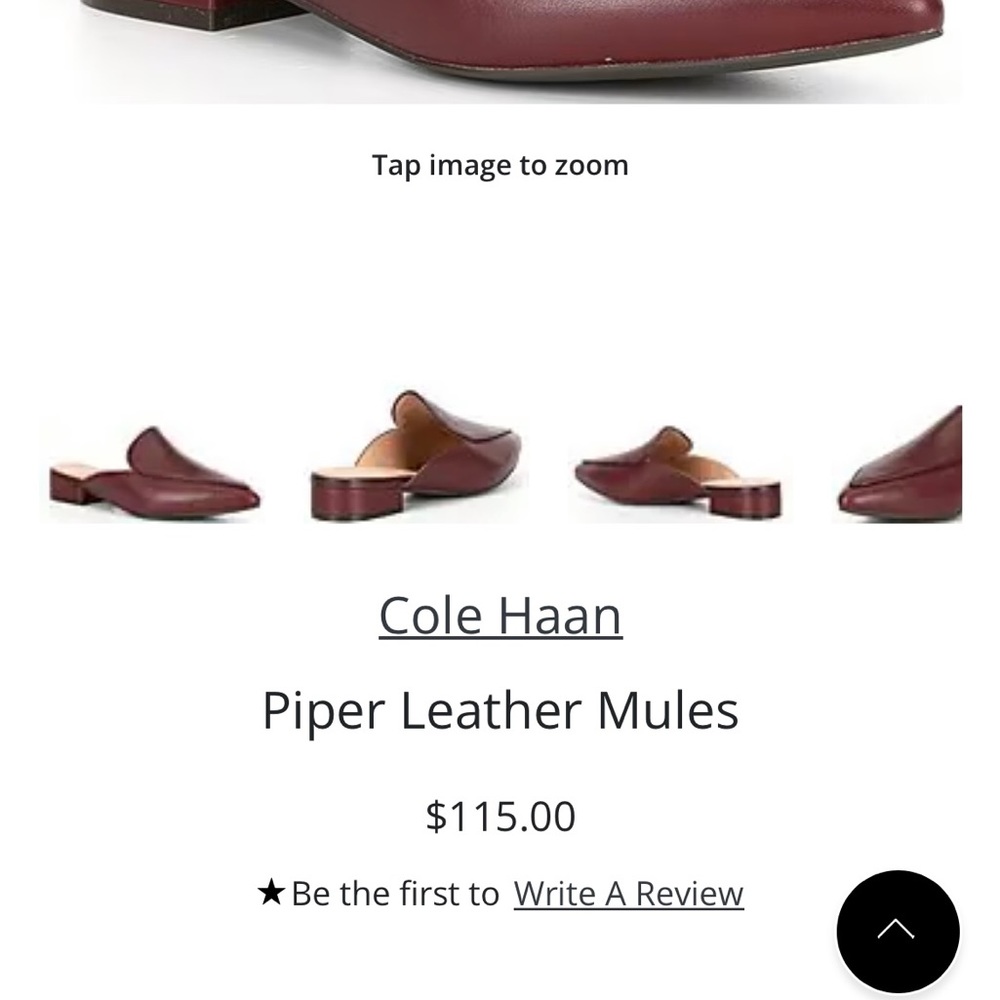 Cole Haan Ladies leather pointed-toe flat mules - Picture 2 of 8